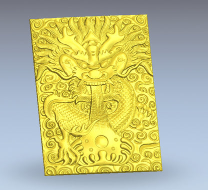 Dragon Celtique STL pour Gravure CNC, Fichier Routeur de Sculpture en Bois, Art Mythologique 3D, Décor Mural Majestueux, Design Aspire Artistique, Modèle Fantasy Artcam