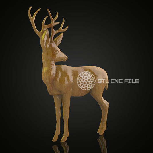 Majestic Stag STL File - CNC Router Engraving, Artcam Aspire Wood Art, Wall Decor CNC Model Design