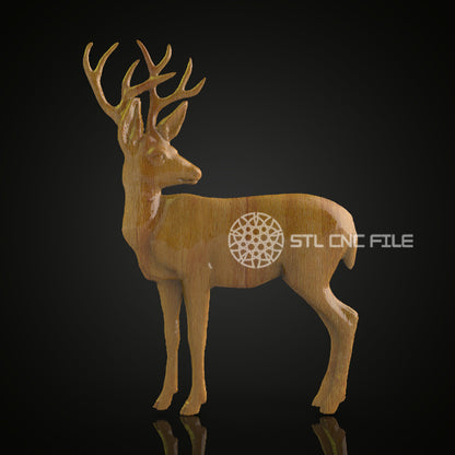 Majestic Stag STL File - CNC Router Engraving, Artcam Aspire Wood Art, Wall Decor CNC Model Design