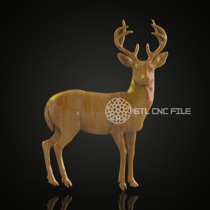 Regal Stag STL Model for CNC - Engraver Artcam Aspire File, Wood Wall Decor, CNC Router Artwork Design