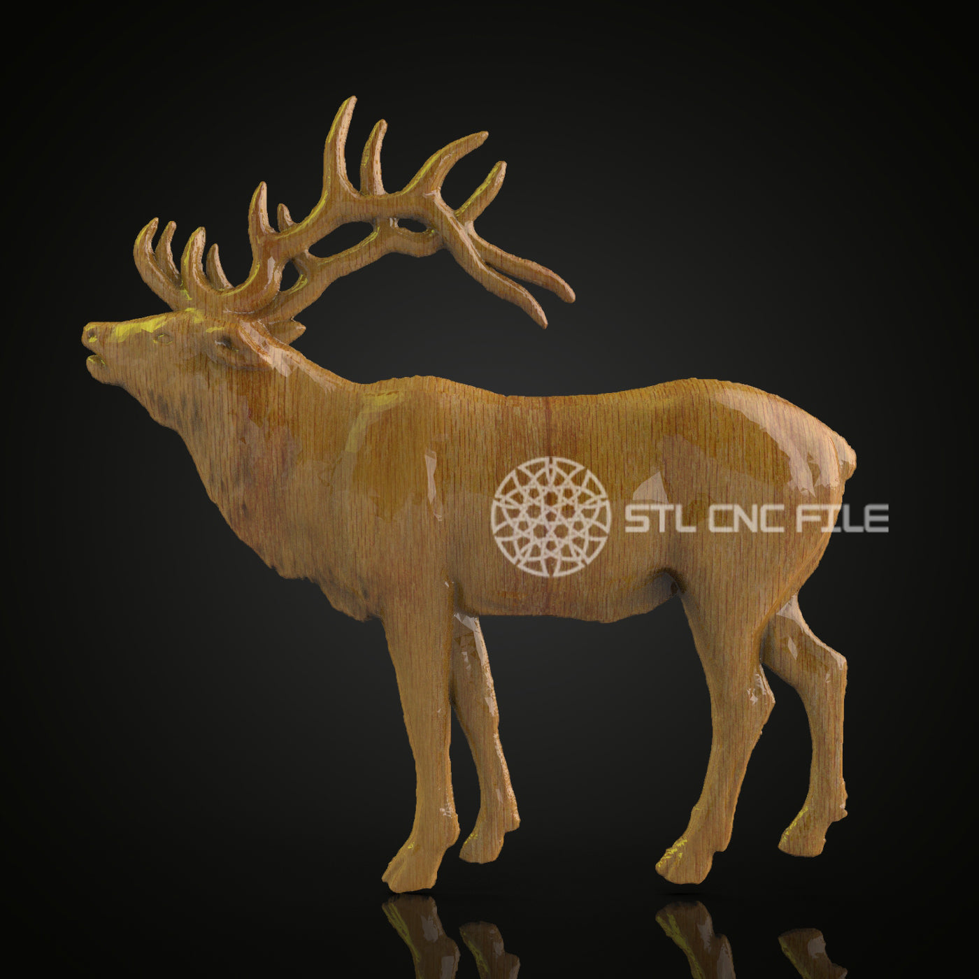 Imposing Elk STL Model - CNC Wood Engraving, Artcam Aspire Artwork, Rustic Wall Decor, CNC Router File