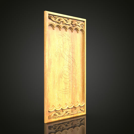 Oriental Dragon Engraved STL Model, CNC Woodworking File, Artcam Aspire Carving Design, Traditional Wall Clock Decor, CNC Dragon Art