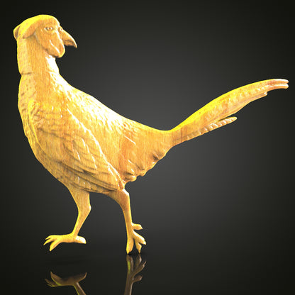 Chicken 3D STL Model for CNC Router - Detailed Poultry Wood Carving Digital File, Farmhouse Decor