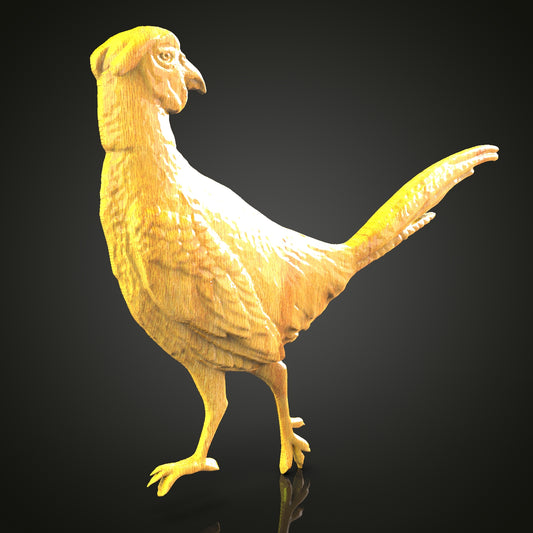 Chicken 3D STL Model for CNC Router - Detailed Poultry Wood Carving Digital File, Farmhouse Decor