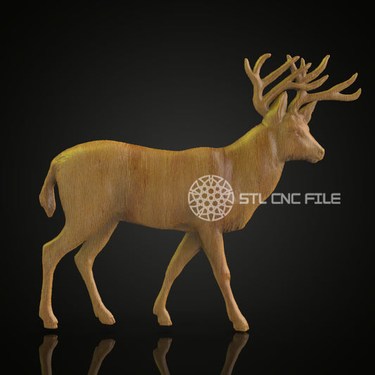 Sleek Stag STL Model - CNC Router Engraving File, Artcam Aspire, Wood Wall Art Decor, CNC Craft File