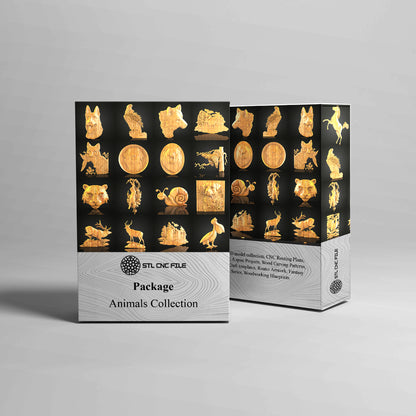 118-Piece Wildlife Collection STL Models Pack - CNC Router Files for Artcam, Aspire, Wood Art & Wall Decor