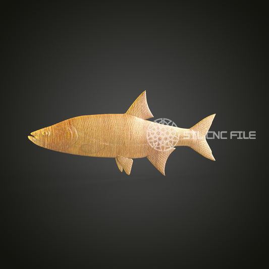Sleek Stream Fish 3D STL Model, Perfect for CNC Routing, Artcam & Aspire Compatible, Ideal for Aquatic Wood Art and Decor