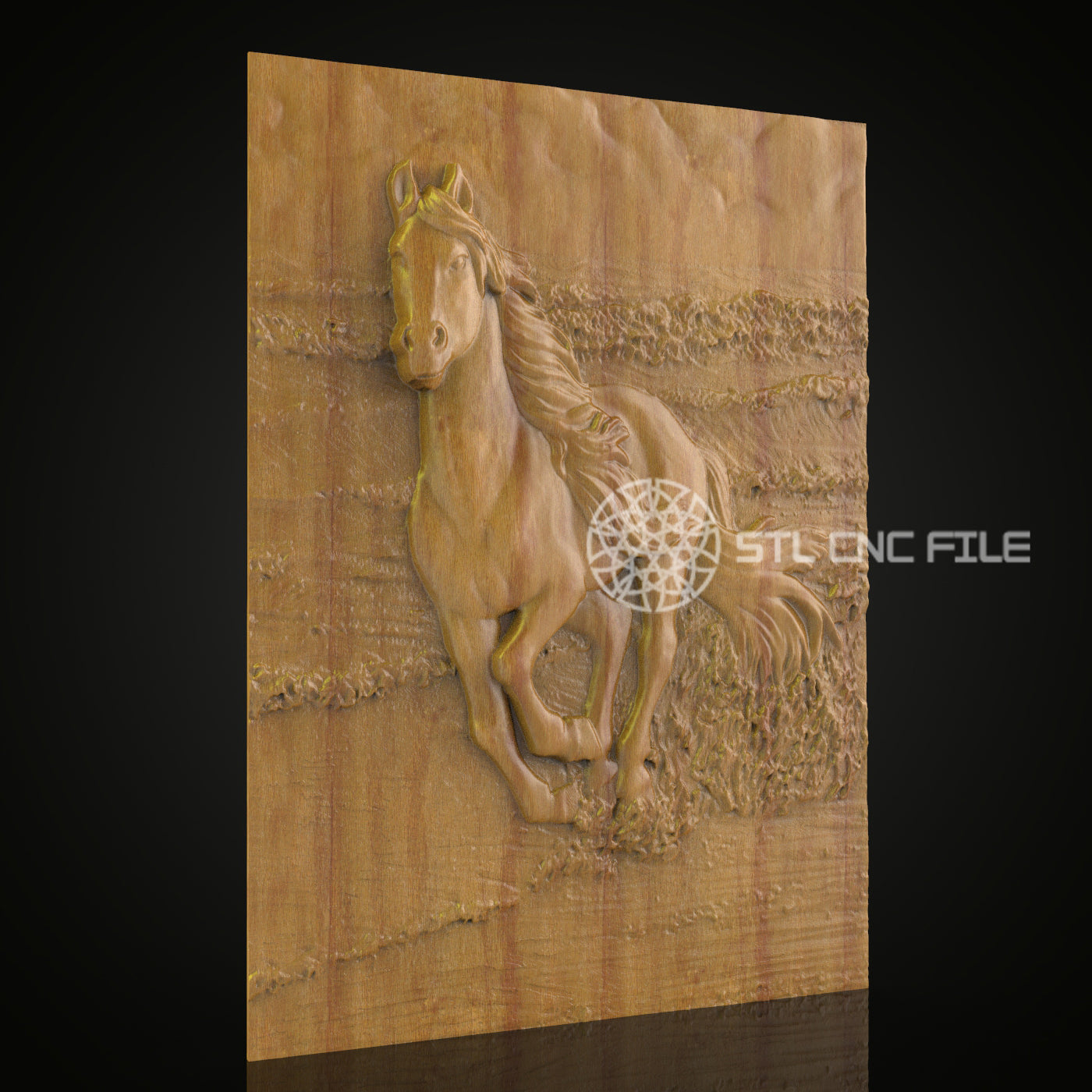 Regal Horse in Motion - STL Model for CNC Routers, Equestrian Wood Engraving, ArtcamAspire Files, Wall Art Decor, CNC Craft