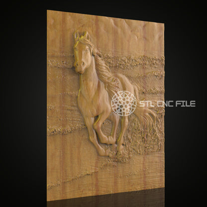 Regal Horse in Motion - STL Model for CNC Routers, Equestrian Wood Engraving, ArtcamAspire Files, Wall Art Decor, CNC Craft
