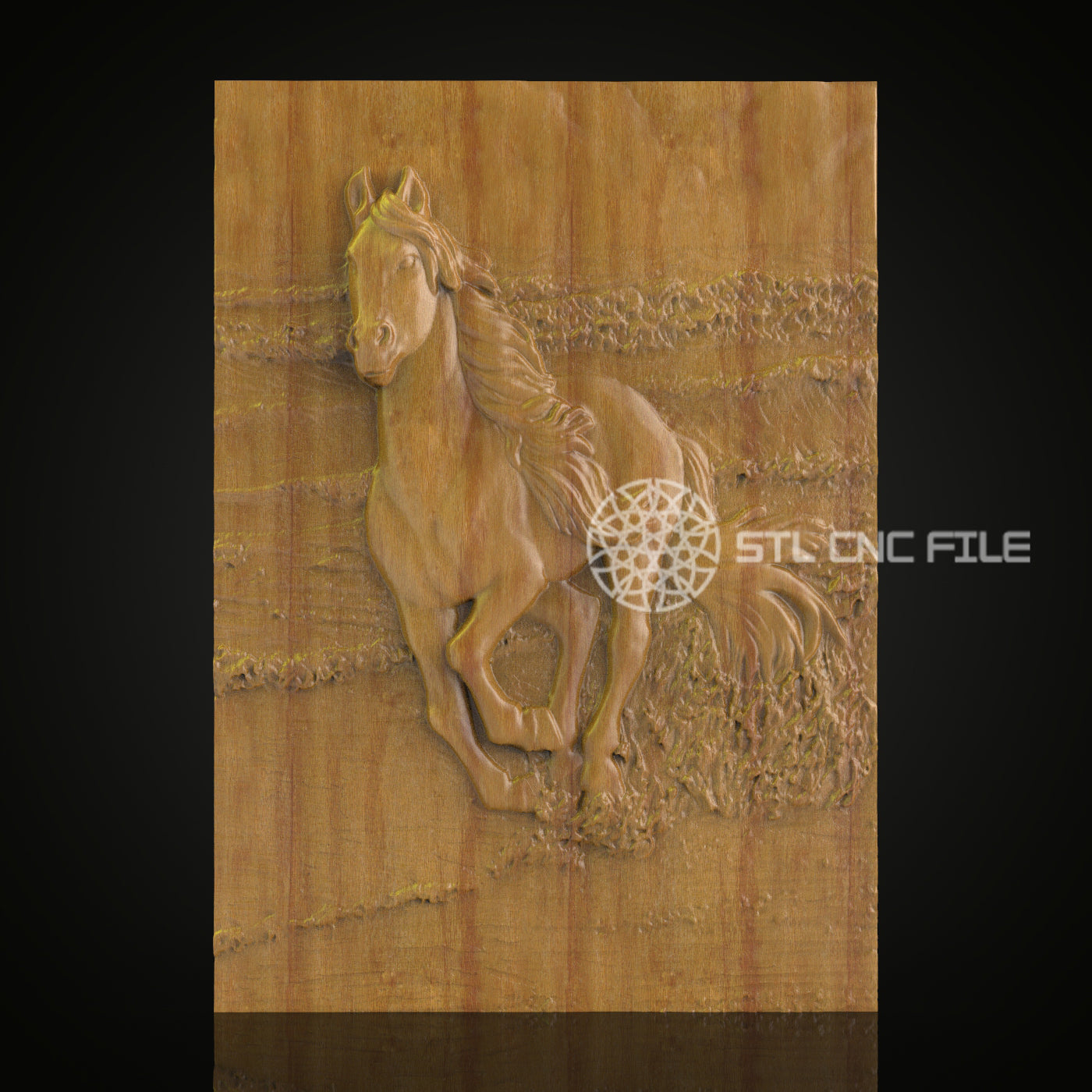 Regal Horse in Motion - STL Model for CNC Routers, Equestrian Wood Engraving, ArtcamAspire Files, Wall Art Decor, CNC Craft