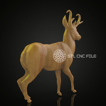 Graceful Antelope STL Model - CNC Router Wood Engraving, Artcam Aspire, Wall Decor Art, CNC Craft File