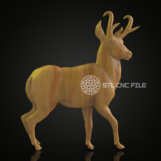 Graceful Antelope STL Model - CNC Router Wood Engraving, Artcam Aspire, Wall Decor Art, CNC Craft File