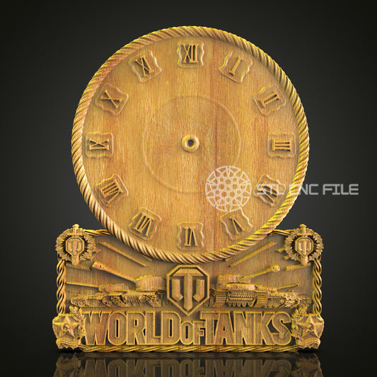 Military-Inspired 3D STL Clock Model - CNC Files for Tank Enthusiasts, Artcam and Aspire, War Memorabilia Wall Art, Engraving
