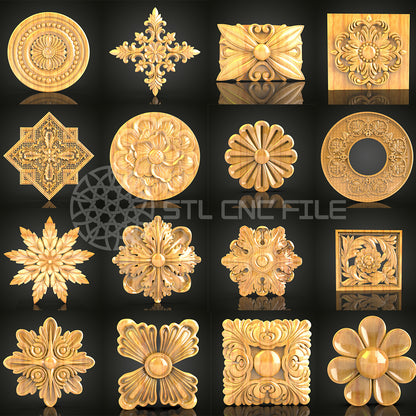 127-Piece Decorative Elements Collection STL Models