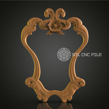 Elegant Baroque Frame - 3D Printed Mirror Frame, CNC Router STL Model, Artcam, Aspire, Vintage Home Decor, CNC Files, Classic Wall Art