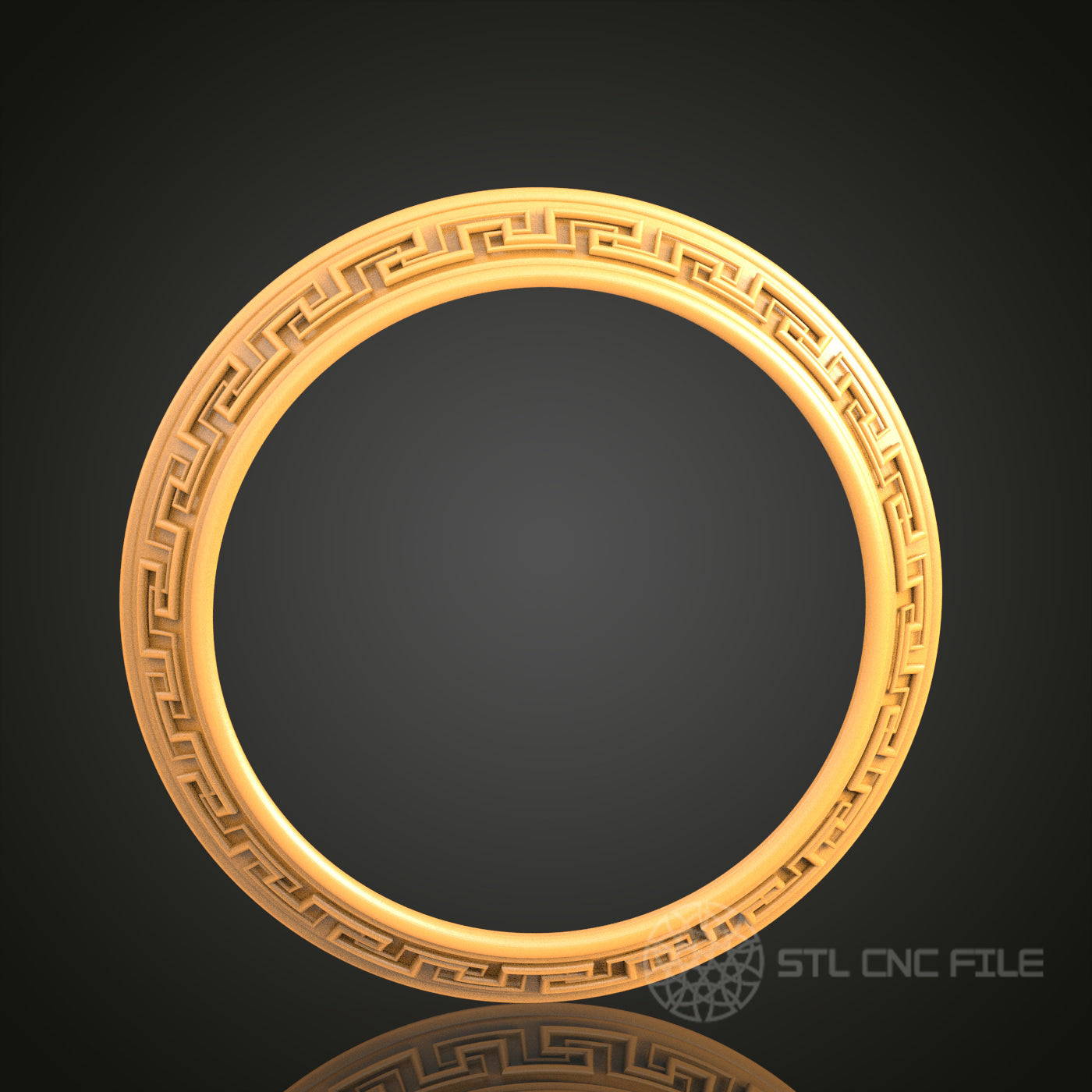 Greek Key Pattern Circular Frame Design STL Model for CNC Router Engraver - Artcam, Aspire, CNC Files, 3D Printer Compatible, Wall Decor