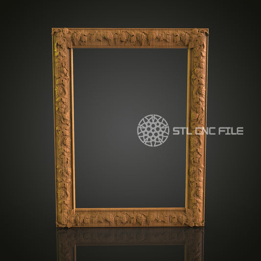 Intricately Carved 3D Frame STL Model for CNC Router Engraver - Artcam, Aspire, CNC Files, Wall Decor, 3D Printer