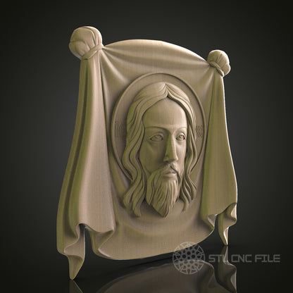 Detailed Jesus Christ 3D STL Model for CNC Router and 3D Printer - Religious Wall Art with PDF Download Link