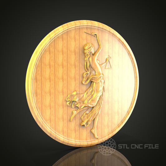 Libra Zodiac Sign 3D STL File for CNC Router, Artcam, Aspire - Astrology Wood Wall Art Decor