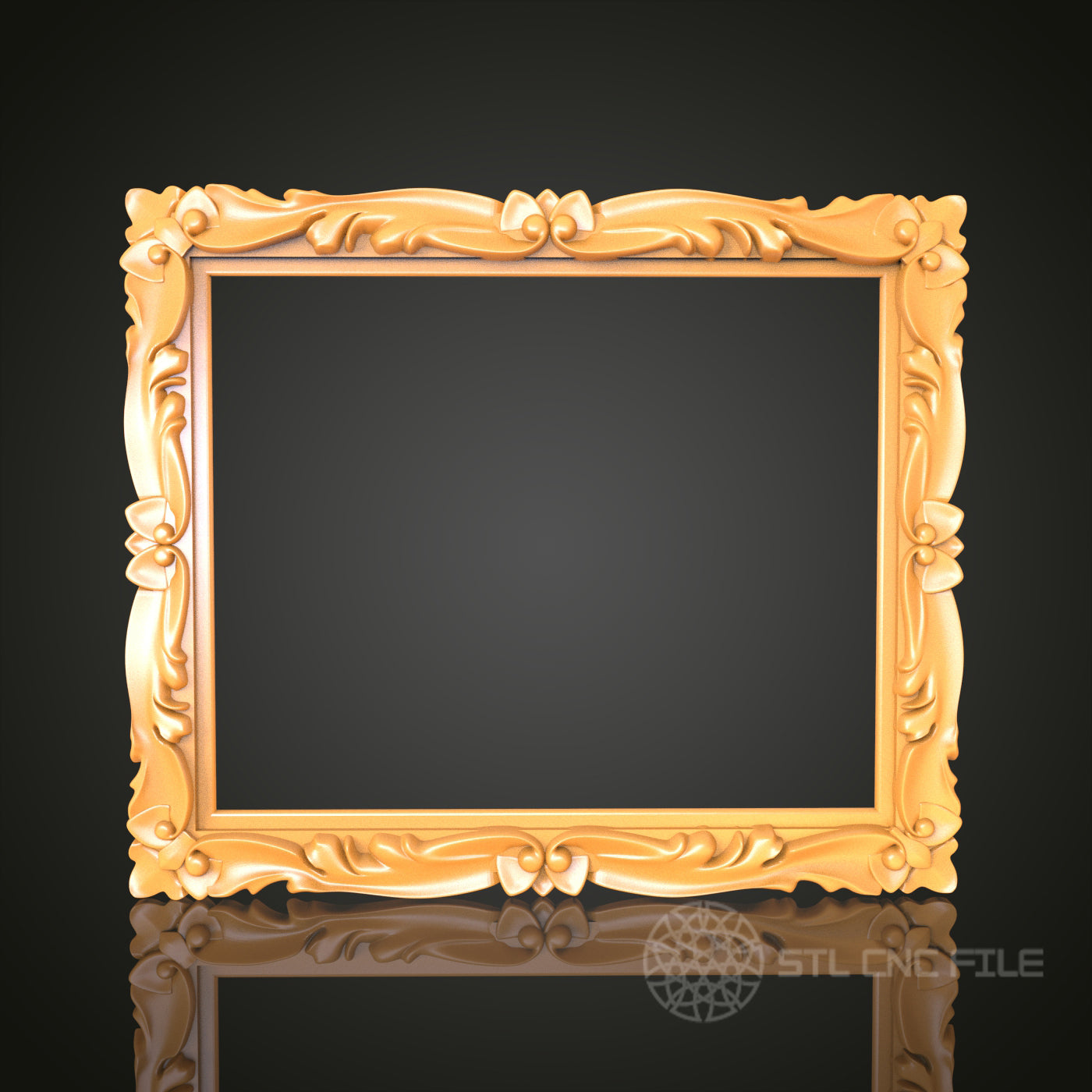 Classic Ornate Decorative Frame STL Model for CNC Router Engraver, 3D Printer, Wall Art Decor