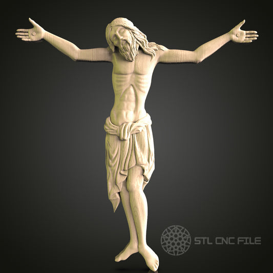Crucifixion of Jesus Christ 3D Model STL File, Detailed Religious Sculpture for CNC Router – Compatible with Artcam, Aspire