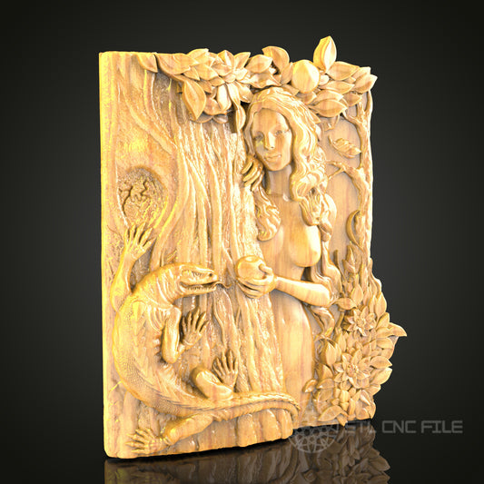 Mythical Fauna & Figure Relief STL Model for CNC Router - Artcam, Aspire Compatible, Enchanting Wood Carving