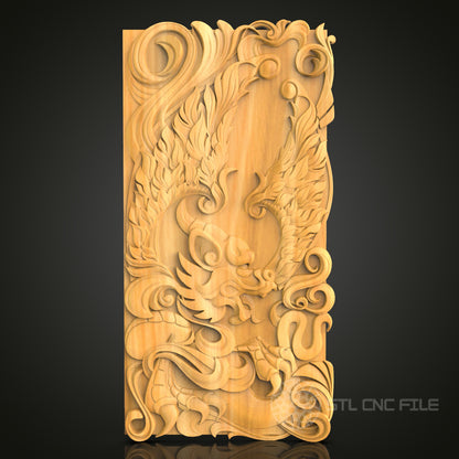 Elegant Wood Carving STL Model for CNC Routers - Artcam, Aspire Compatible, Wall Decor, 3D Printer Ready