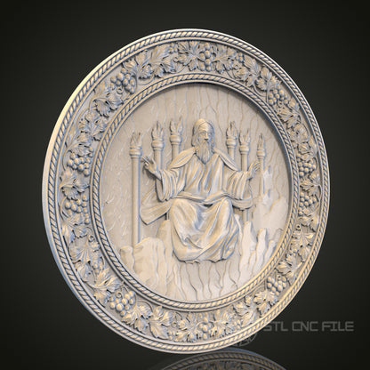 Divine Throne Relief Wall Art | STL Model for CNC Router, 3D Printer | Aspire, Artcam, CNC Files