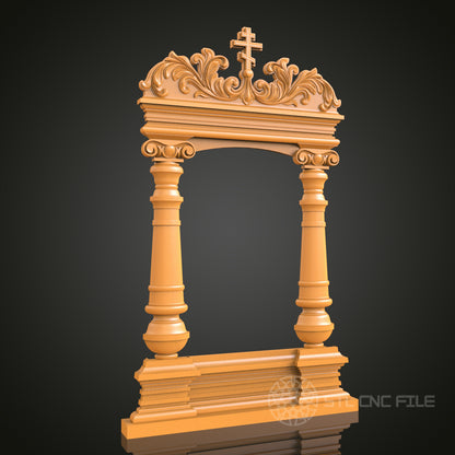 Religious Ornate Decorative Frame STL Model for CNC Router Engraver, 3D Printer, Wall Art Decor