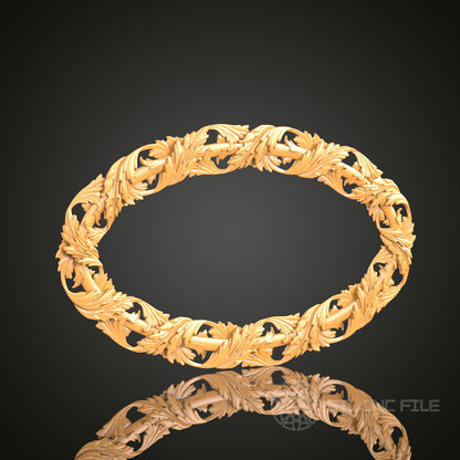 Intertwined Floral Vine Circular Frame STL Model – Ideal for CNC and 3D Printing