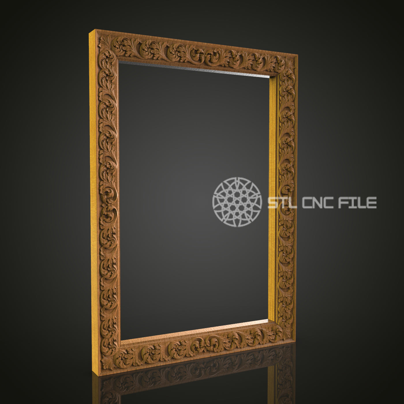 Elegant Decorative 3D Frame STL Model for CNC Router Engraver - Artcam, Aspire, CNC Files, Wall Decor, 3D Printer