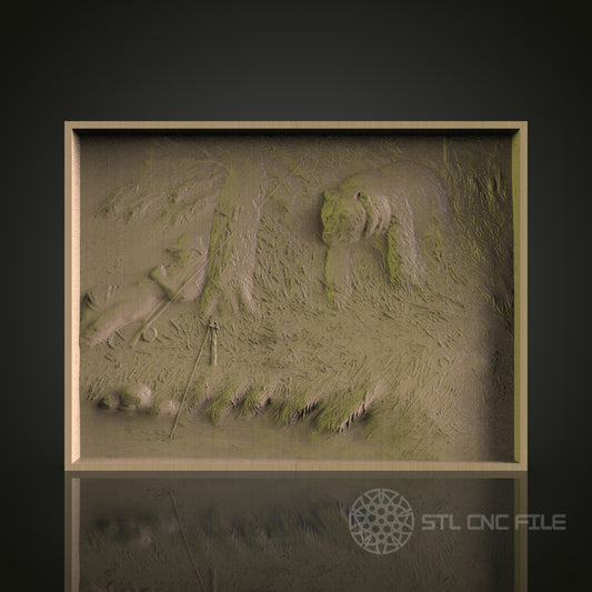 Rustic Wilderness Relief Panel for CNC and 3D Printing - STL File