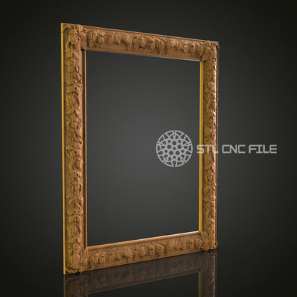 Intricately Carved 3D Frame STL Model for CNC Router Engraver - Artcam, Aspire, CNC Files, Wall Decor, 3D Printer