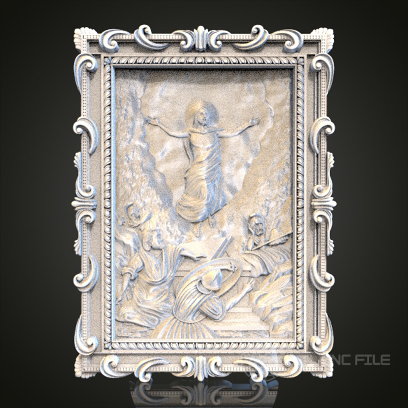 Resurrection Scene Relief | STL Model for CNC Router, 3D Printer | Aspire, Artcam, CNC Files