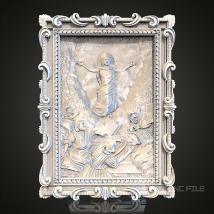 Resurrection Scene Relief | STL Model for CNC Router, 3D Printer | Aspire, Artcam, CNC Files