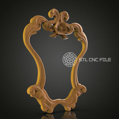 Elegant Baroque Frame - 3D Printed Mirror Frame, CNC Router STL Model, Artcam, Aspire, Vintage Home Decor, CNC Files, Classic Wall Art