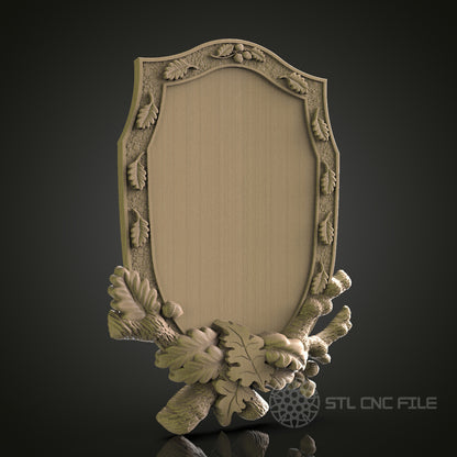 Ornate Shield Plaque for CNC and 3D Printing - STL File