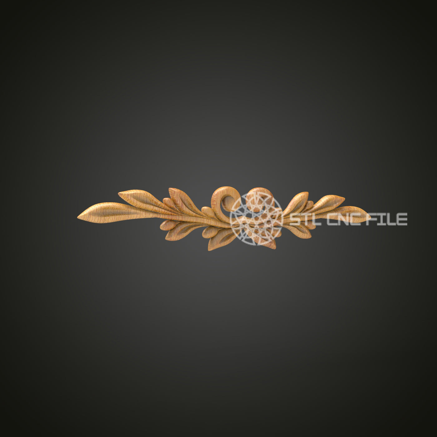 Elegant Floral Ornament STL Model for CNC - Perfect for Decorative Wood Carving