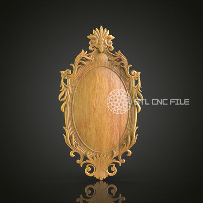 Ornate Oval 3D Frame STL Model for CNC Router Engraver - Artcam, Aspire, CNC Files, Wall Decor, 3D Printer