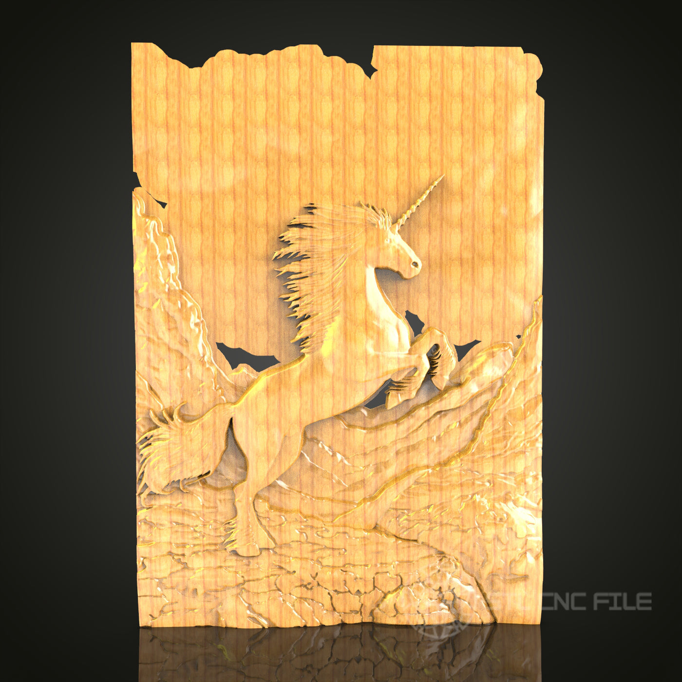 Majestic Unicorn Relief STL Model for CNC Router - Mythical Creature, Artcam, Aspire Compatible, Enchanted Wood Art
