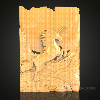 Majestic Unicorn Relief STL Model for CNC Router - Mythical Creature, Artcam, Aspire Compatible, Enchanted Wood Art