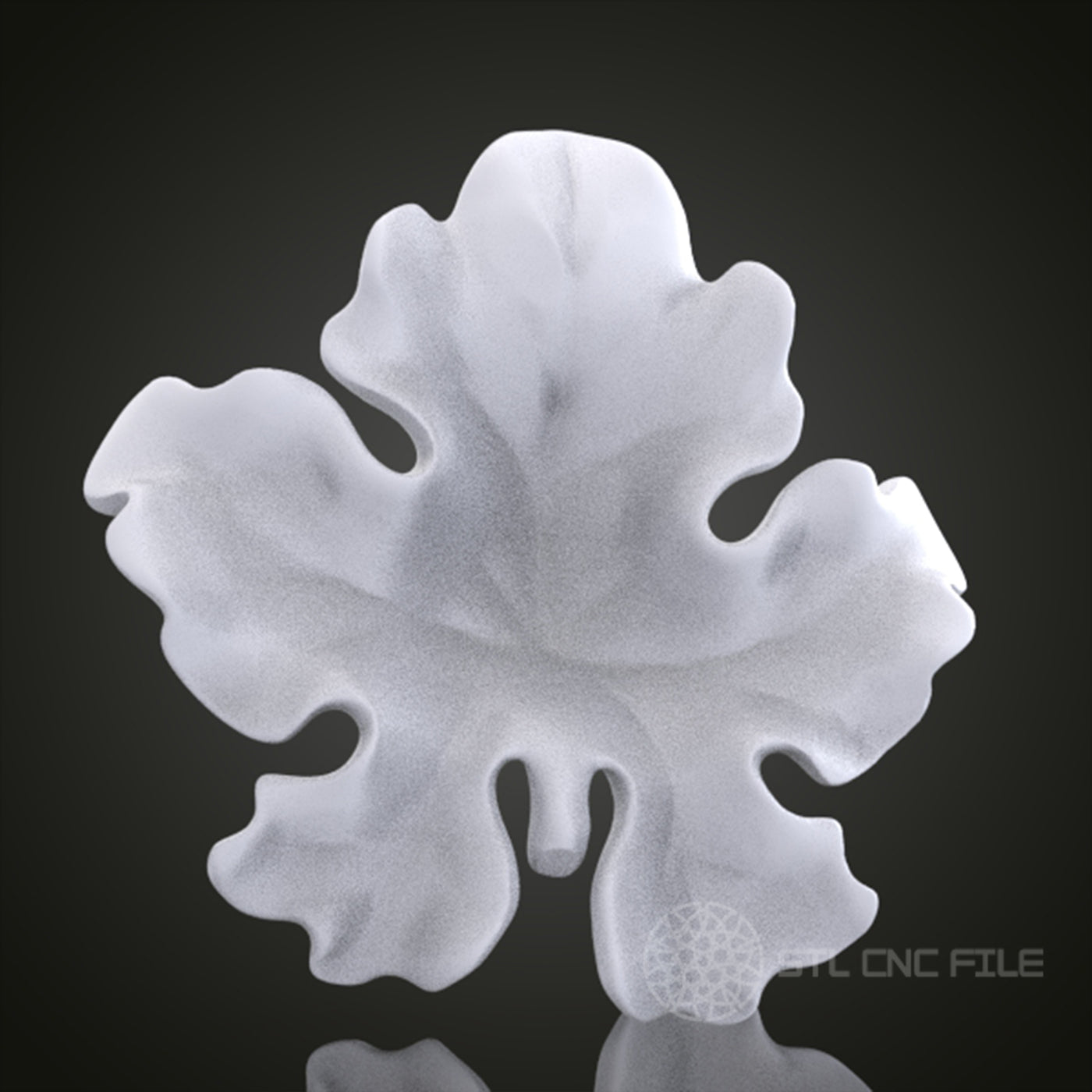 Elegant Leaf 3D Relief Art for CNC Router, Artcam, Aspire, Wall Decor, STL Model, Compatible with 3D Printers
