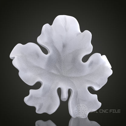 Elegant Leaf 3D Relief Art for CNC Router, Artcam, Aspire, Wall Decor, STL Model, Compatible with 3D Printers