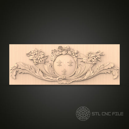 Elegant Rococo Wall Panel 3D Model STL File, Floral Rocaille Decor for CNC Router – Artcam, Aspire Compatible