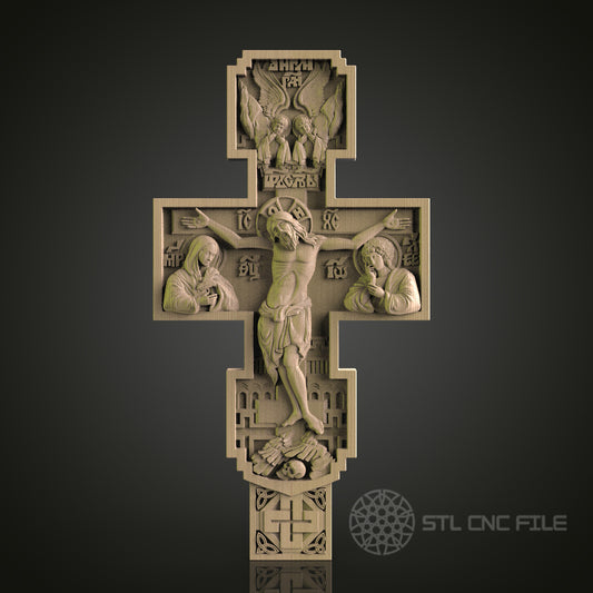 Detailed Crucifix Wall Decor - STL Model for CNC Router, 3D Printer - Artcam, Aspire Compatible