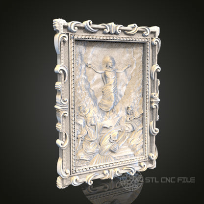 Resurrection Scene Relief | STL Model for CNC Router, 3D Printer | Aspire, Artcam, CNC Files