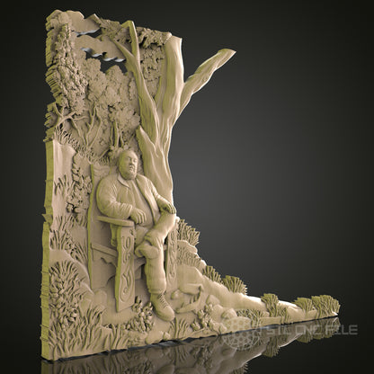 Nature-Inspired Man Sculpture Wall Decor - STL Model for CNC Router, 3D Printer - Artcam, Aspire Compatible