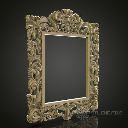 Intricate Ornate Rectangular Frame for CNC and 3D Printing - STL File