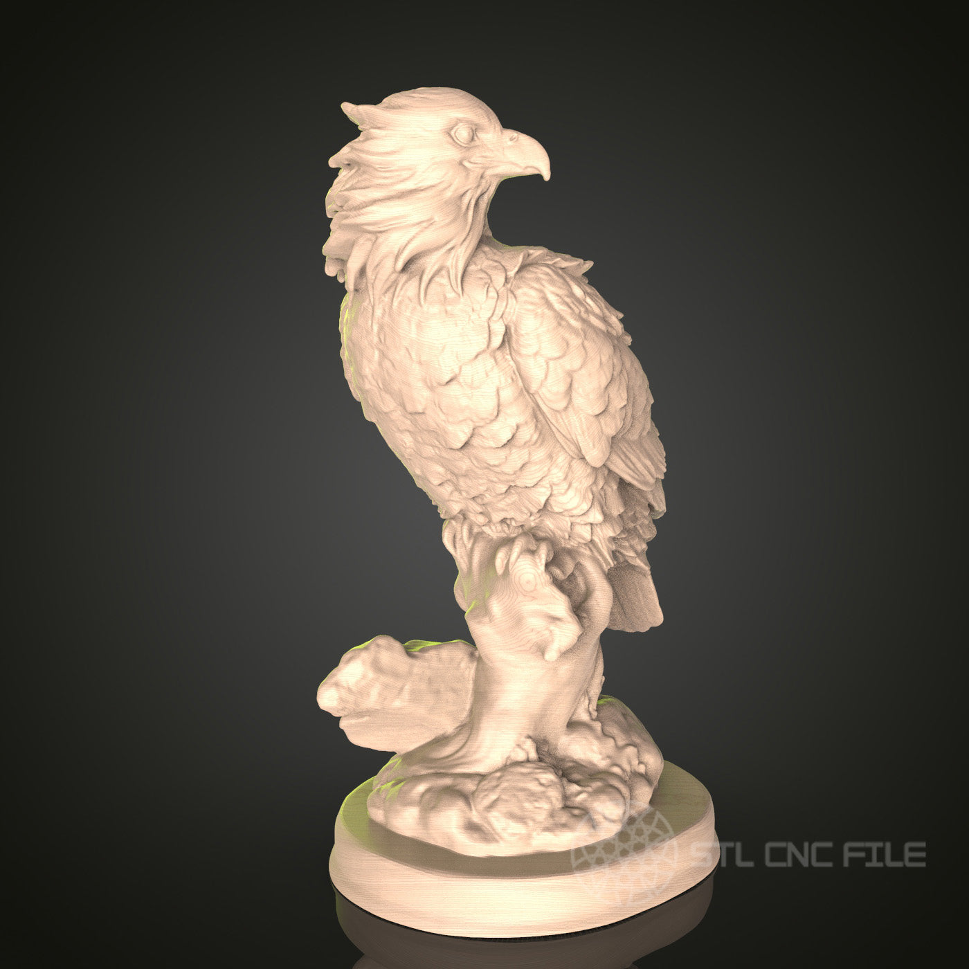 Majestic Eagle 3D Model STL File for CNC Router, Detailed Bird Sculpture for Artcam, Aspire – Ideal for Wood or Metal Art