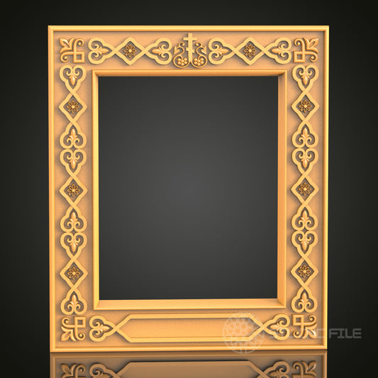 Intricate Gothic Style Frame Design STL Model for CNC Router Engraver - Artcam, Aspire, CNC Files, 3D Printer Compatible, Wall Decor